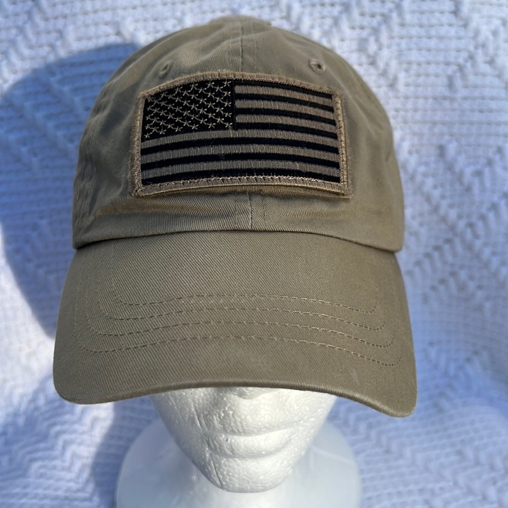 American Flag removable patch adjustable cap